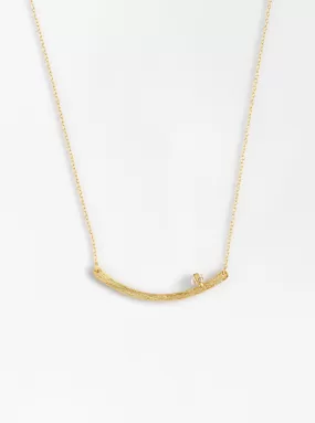 Handmade Curved Bar with Herkimer and Diamond Necklace