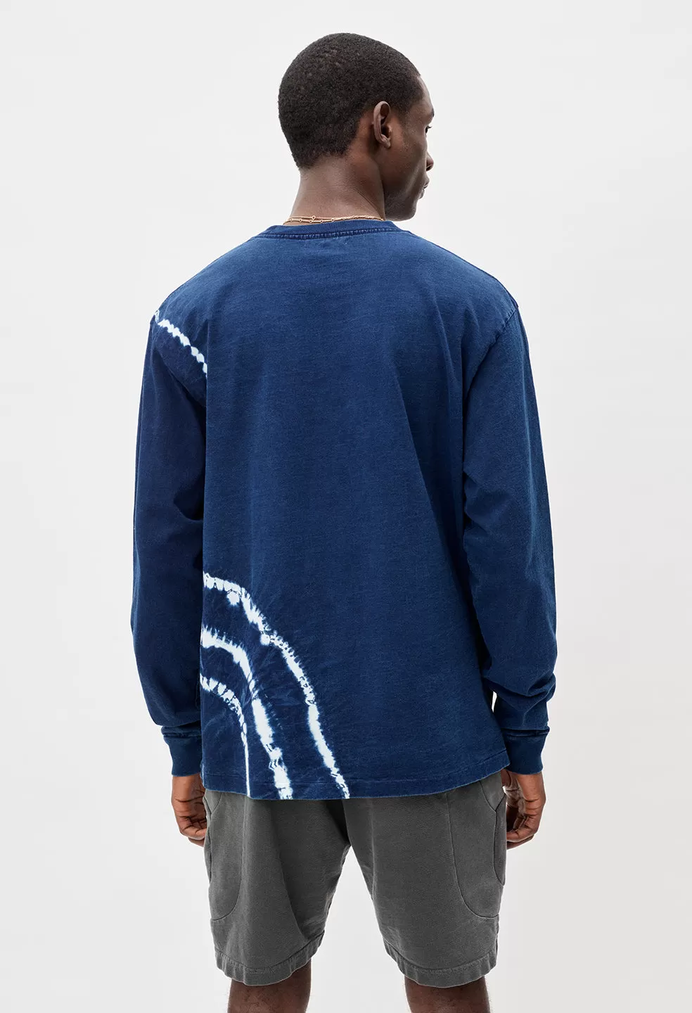 Indigo Shibori LS University Tee / Indigo