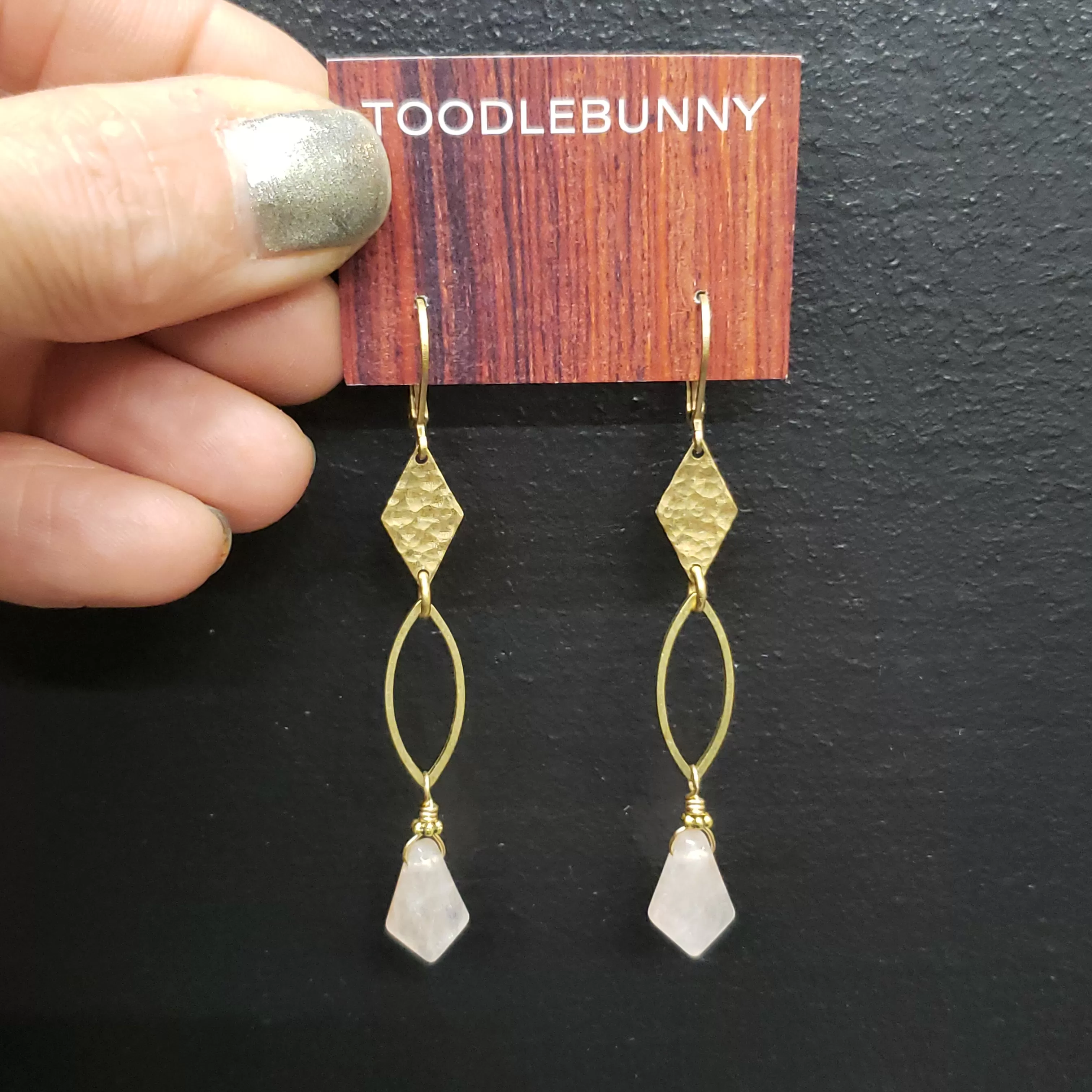 Iron Quartz Marquis Drop Earrings