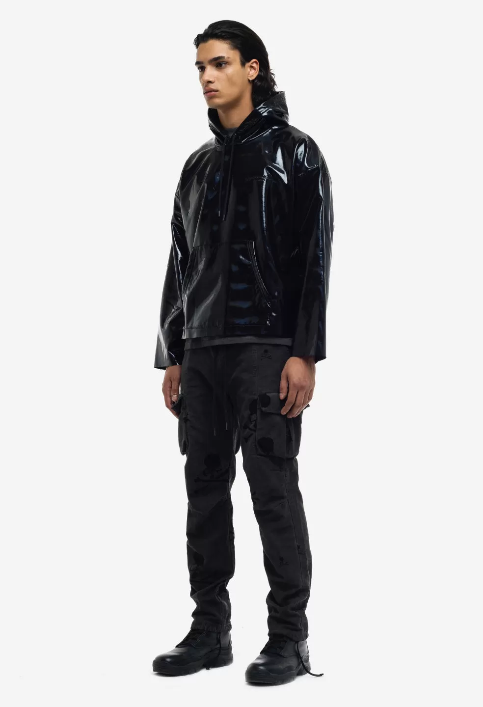 JE X Mastermind Holographic Terry Poncho Hoodie / Black