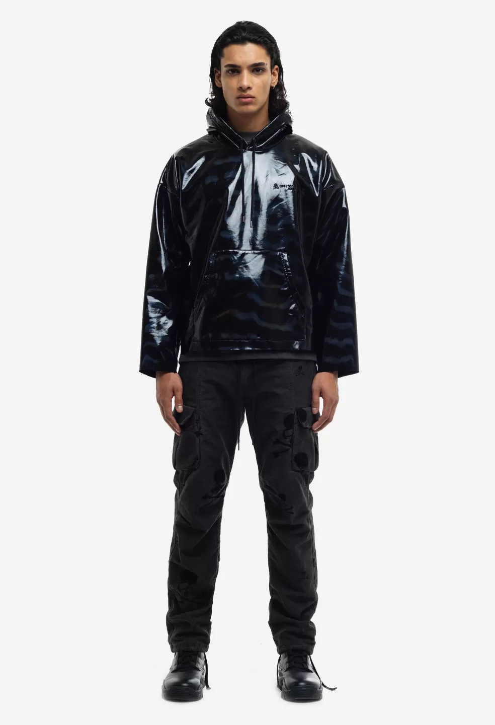 JE X Mastermind Holographic Terry Poncho Hoodie / Black