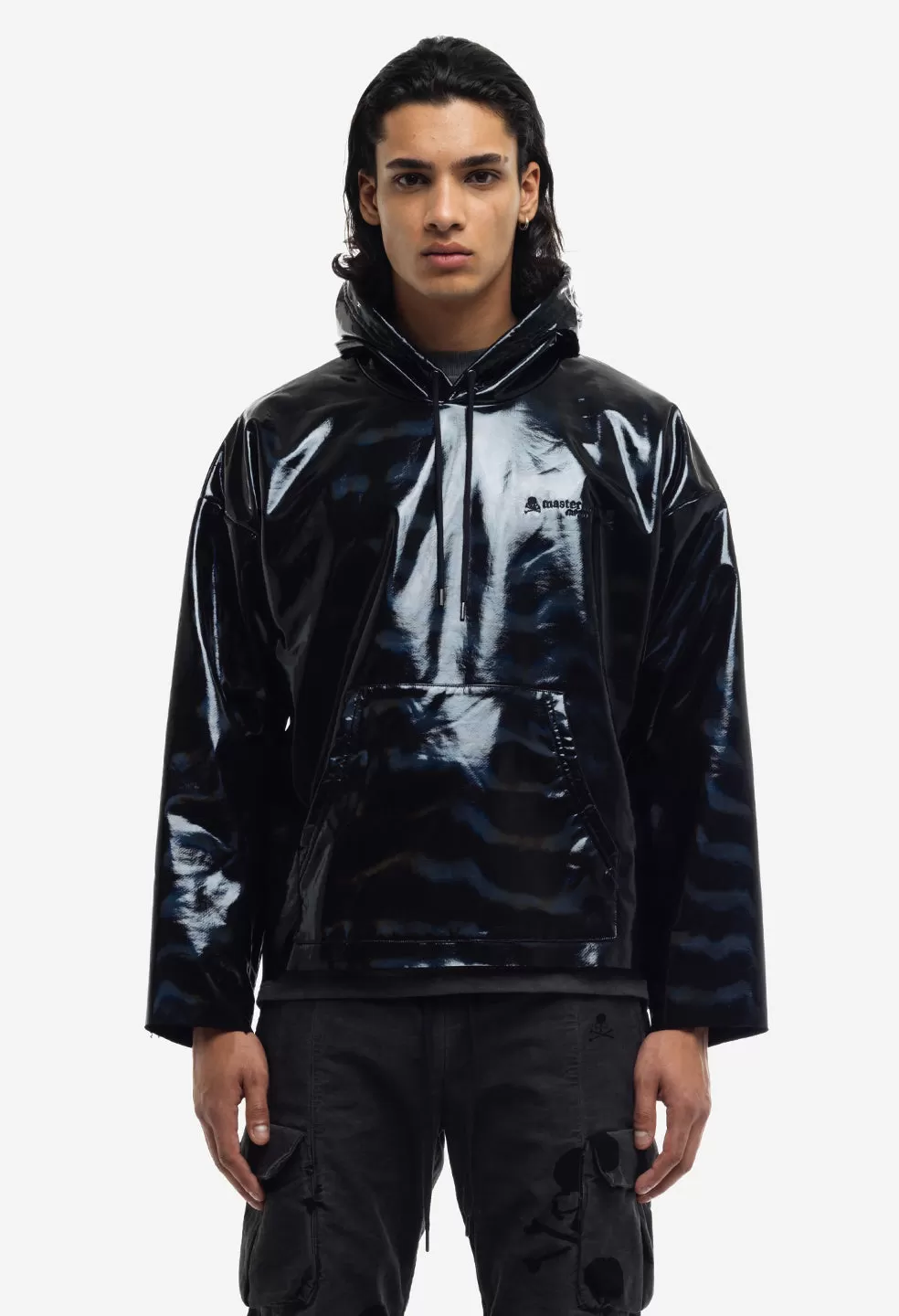 JE X Mastermind Holographic Terry Poncho Hoodie / Black