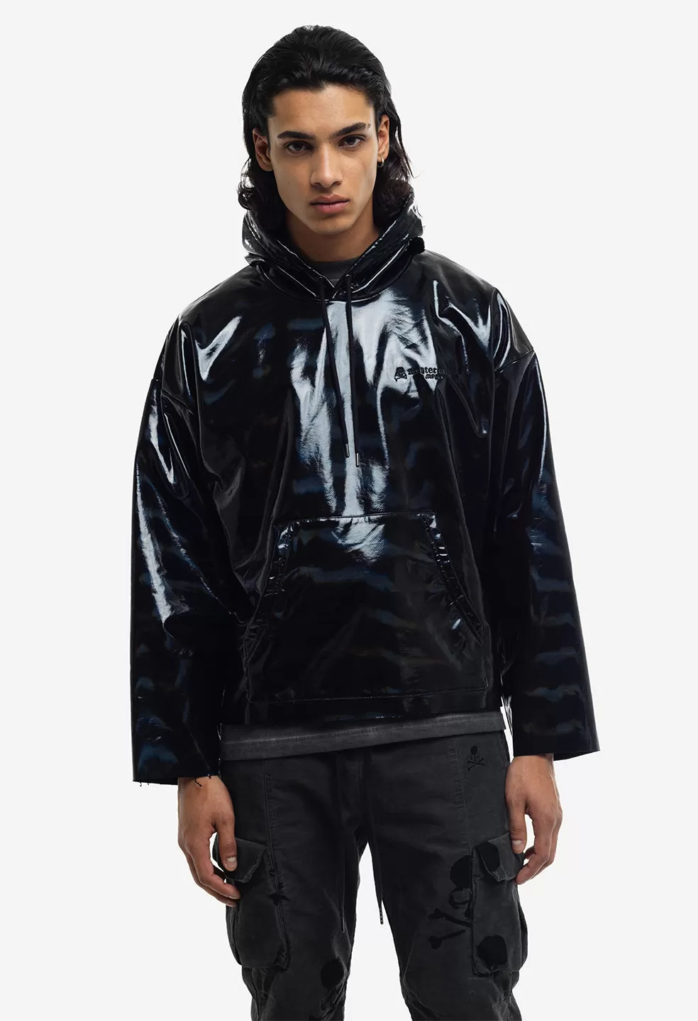 JE X Mastermind Holographic Terry Poncho Hoodie / Black