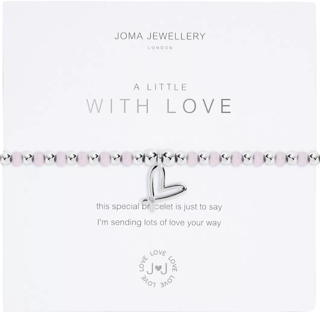 Joma Jewellery Silver / Pink A Little 'with Love' Bracelet One Size