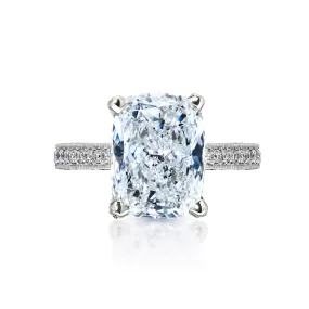 Lilian 5 D VS1 Carat Cushion Cut Lab Grown Diamond Engagement Ring in 14 Karat White Gold