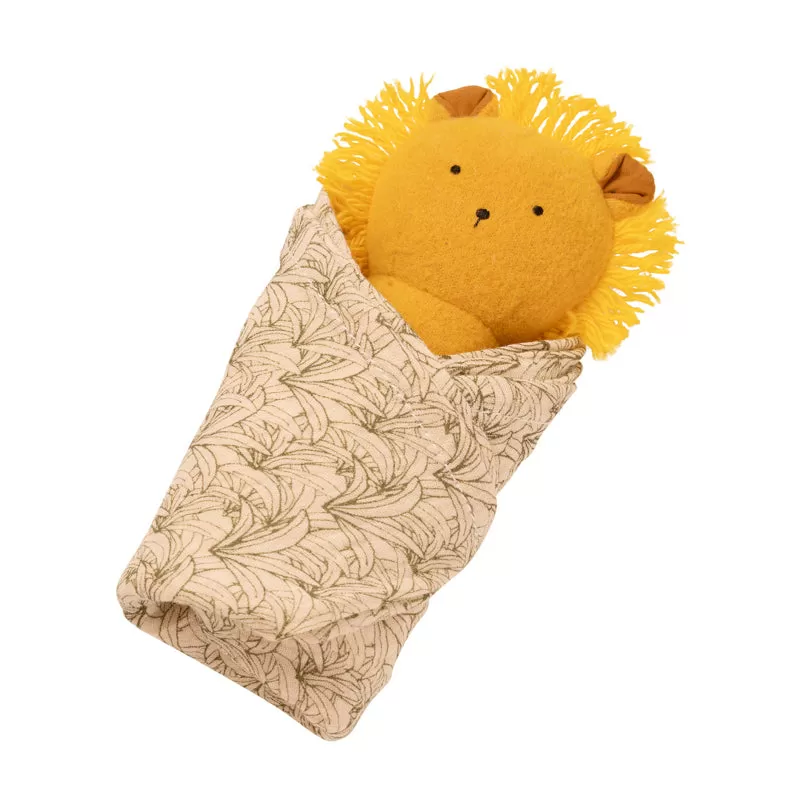 Lion Burp Cloth and Rattle Plush