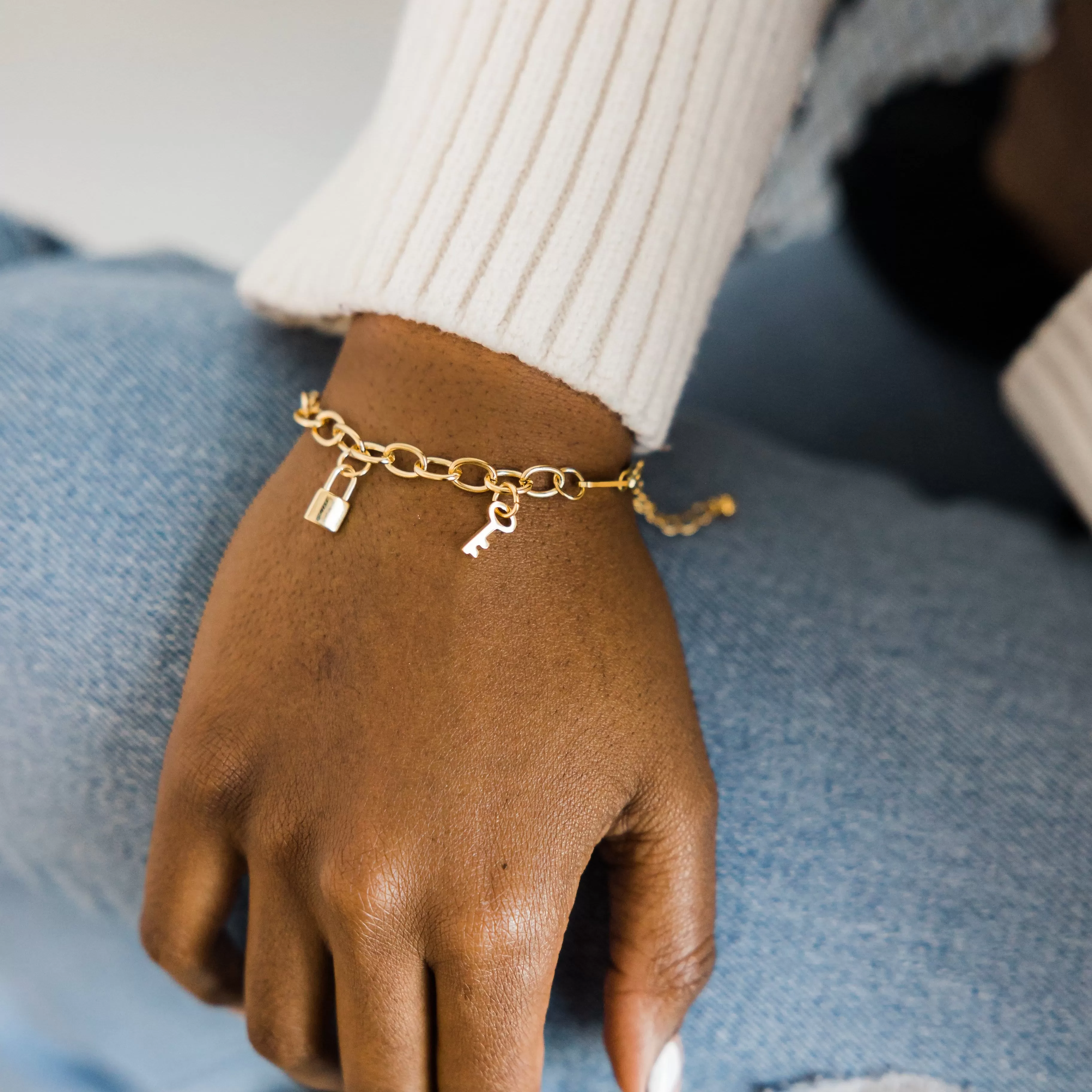 Lock and Key Charm Bracelet