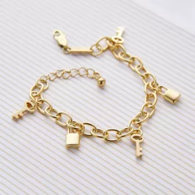 Lock and Key Charm Bracelet