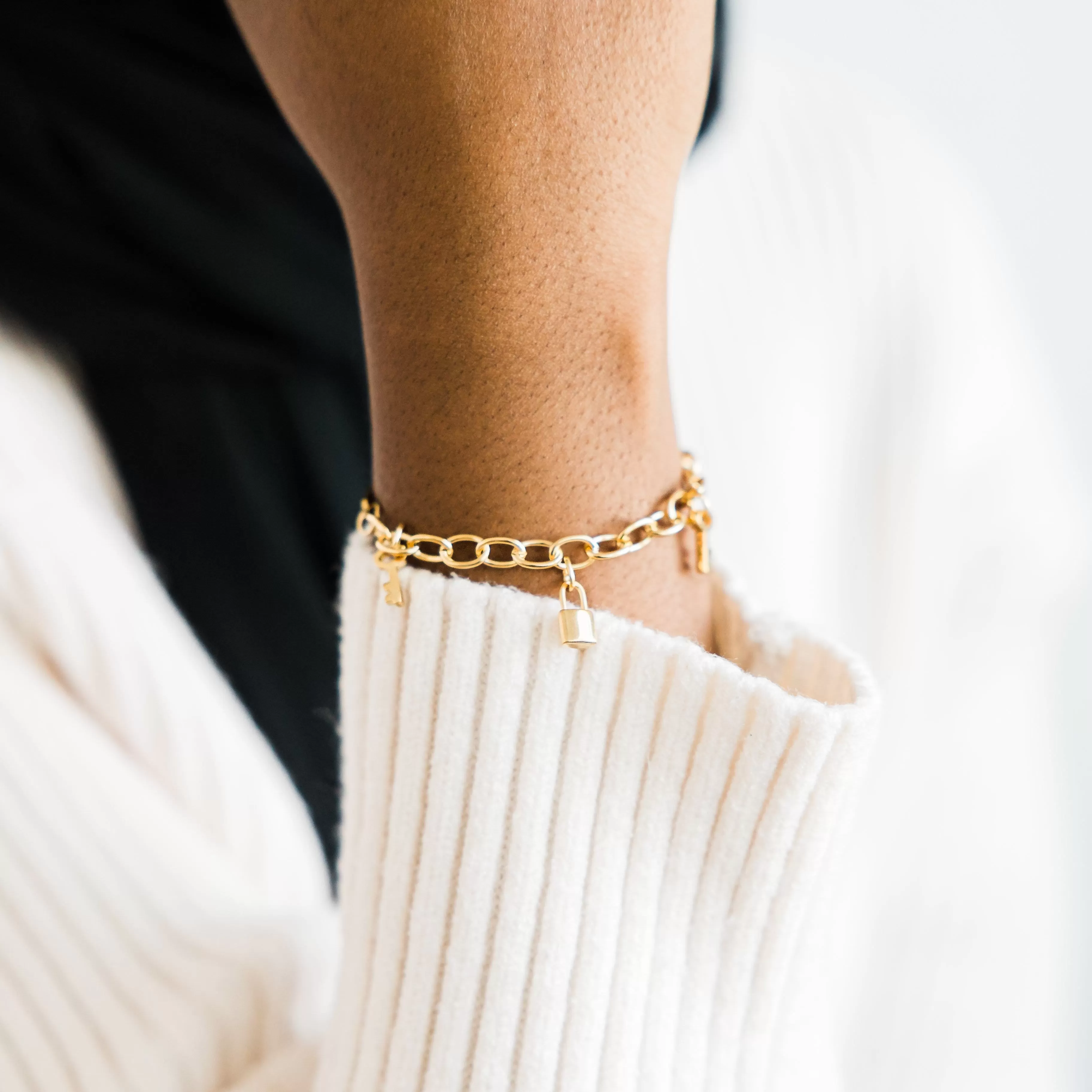 Lock and Key Charm Bracelet