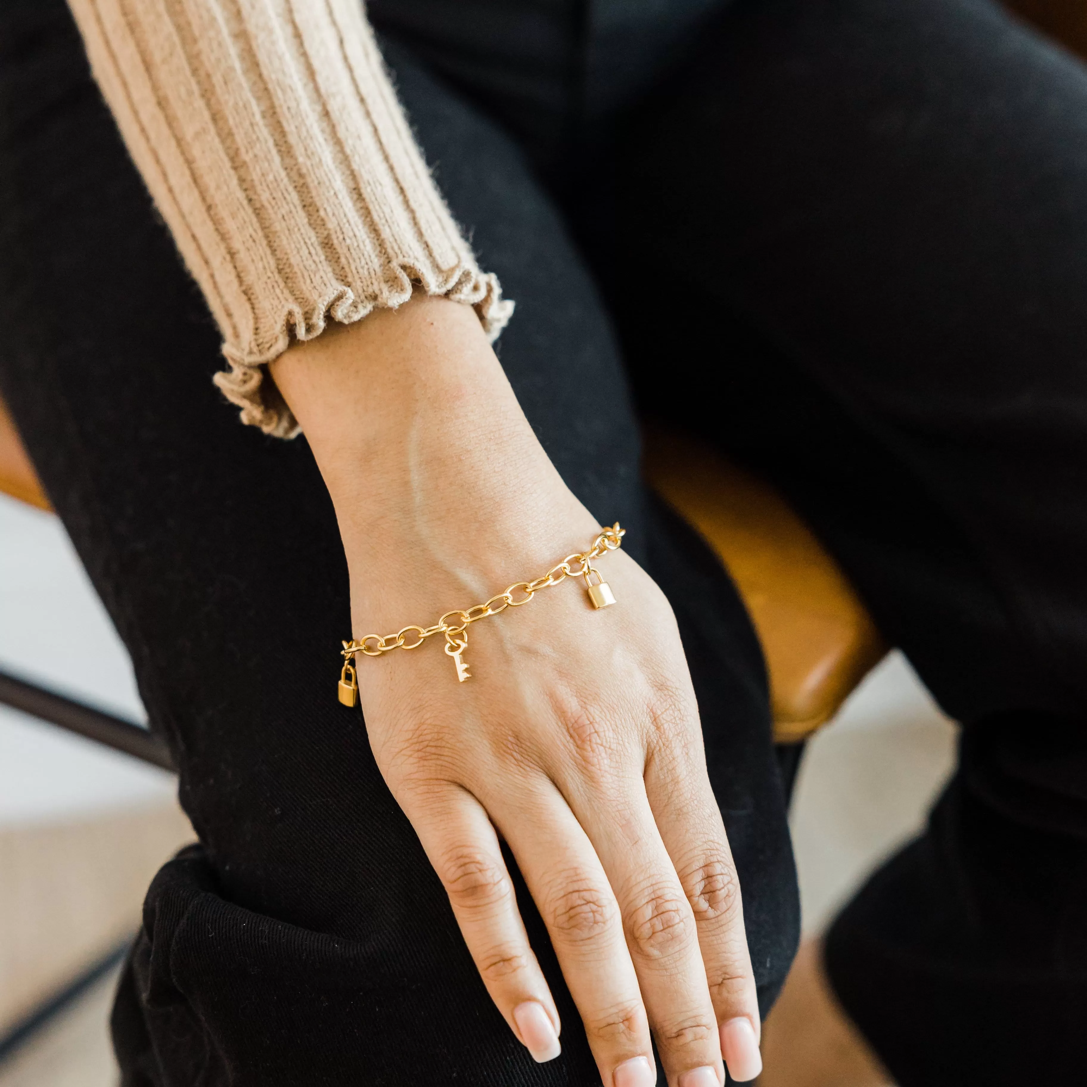 Lock and Key Charm Bracelet