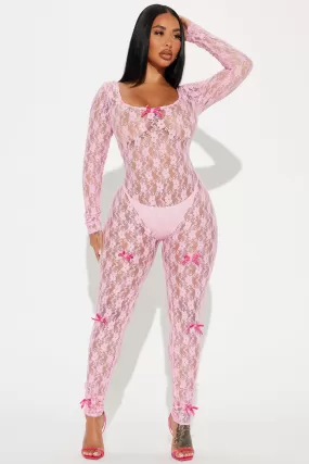 Love In The Sky Lace Jumpsuit - Pink