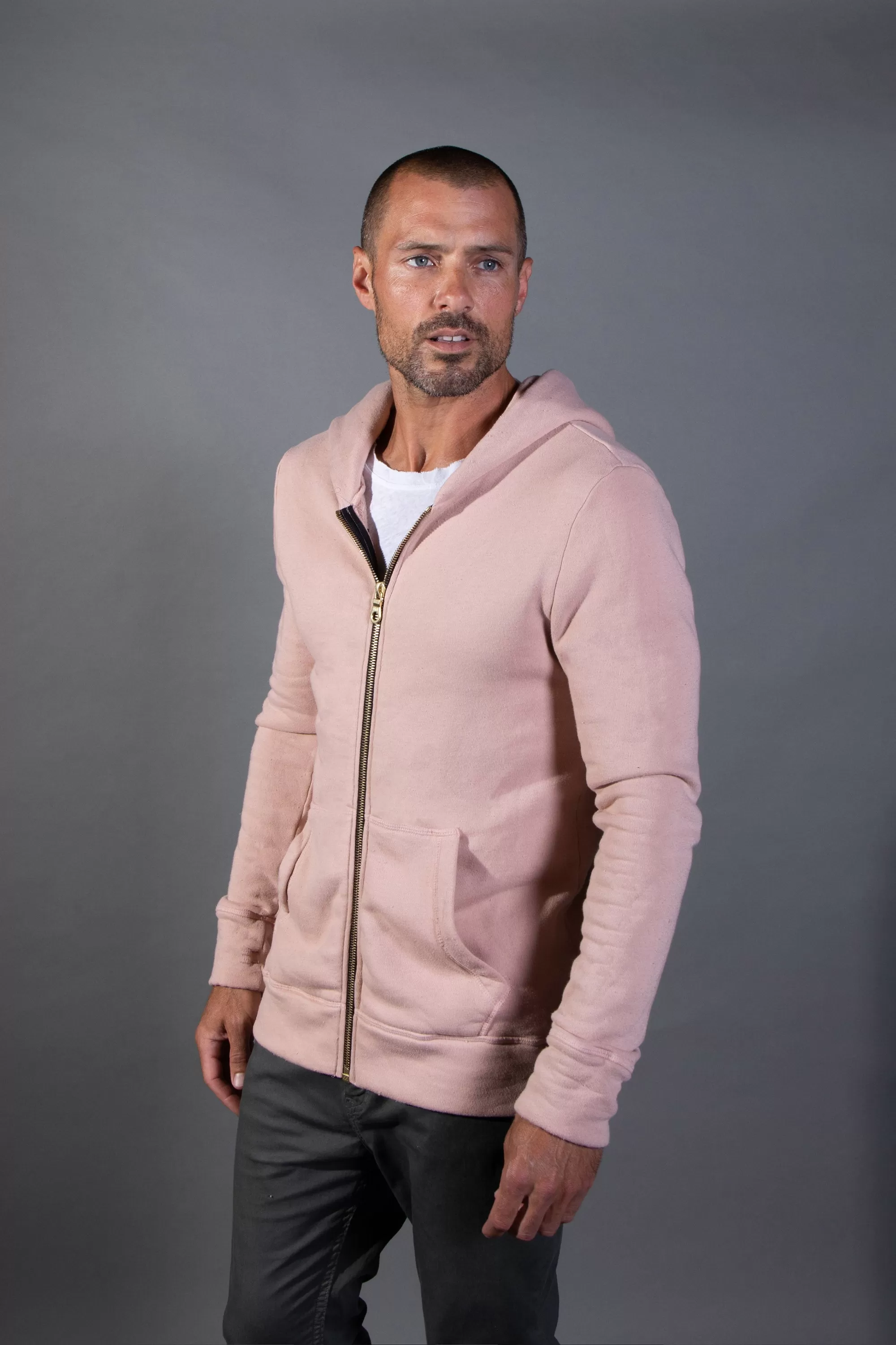 Men's French Terry Zip Front Hoodie