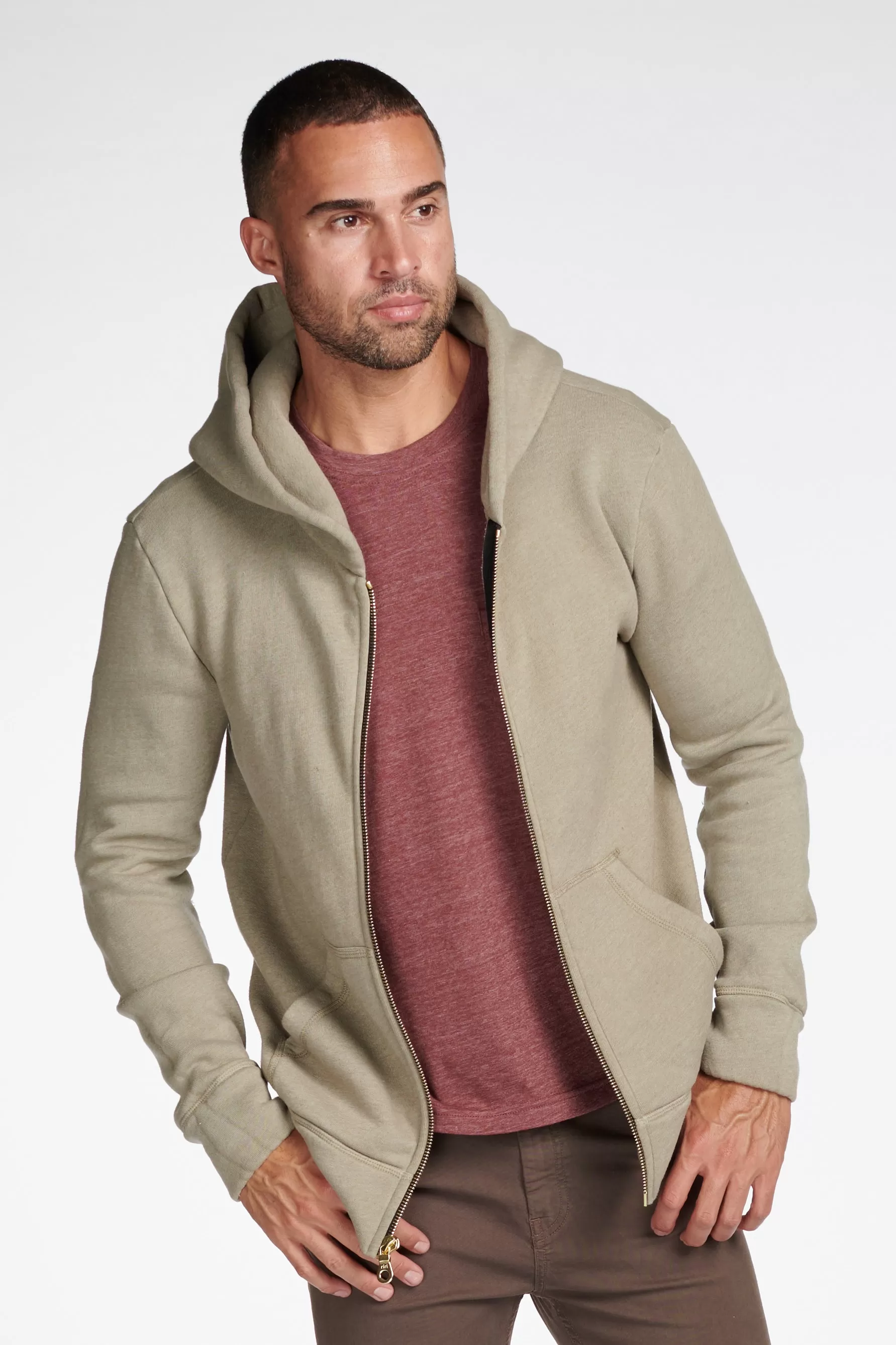 Men's French Terry Zip Front Hoodie