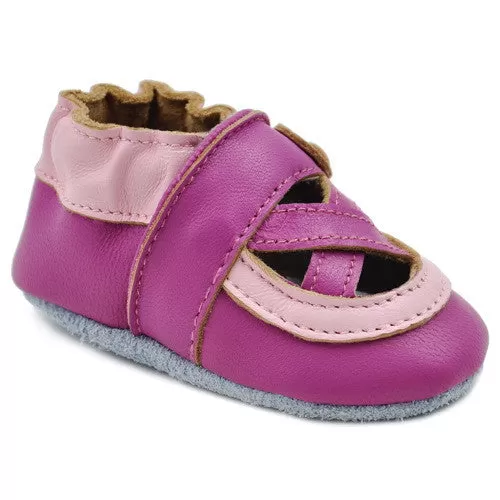 Momo Baby Girls Soft Sole Leather Crib Bootie Shoes - Ballerina