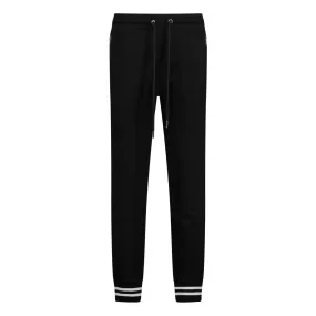 MONCLER LOGO PATCH COTTON JERSEY SWEATPANTS BLACK