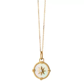 Monica Rich Kosann Mother of Pearl Mini Adventure Compass Charm