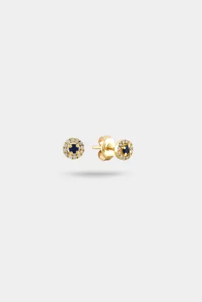 Mosaic Studs in Sapphire and Diamond