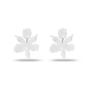 MOTHER OF PEARL SMALL PAPER LILY EARRINGS