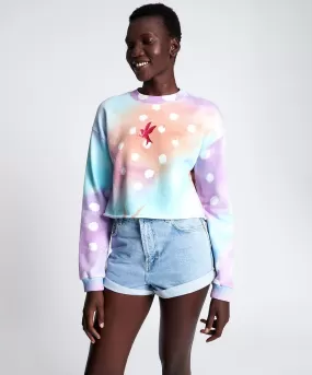 One Teaspoon Graffitti Tie Dye Cropped Sweater