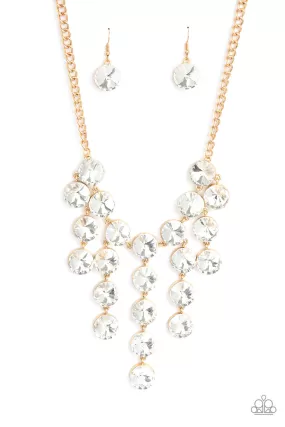 Paparazzi Spotlight Stunner Gold Necklace & Earring Set