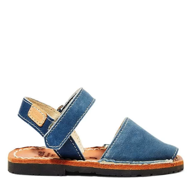 Plain Leather Menorcan Sandal For Kids - Iker 1002