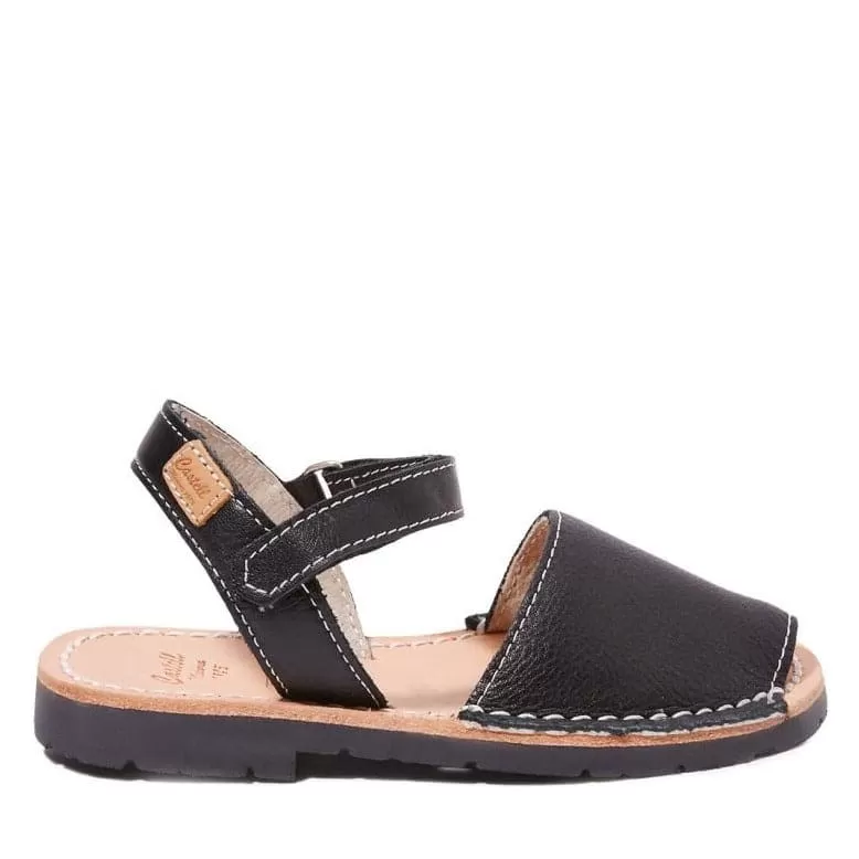 Plain Leather Menorcan Sandal For Kids - Iker 1002