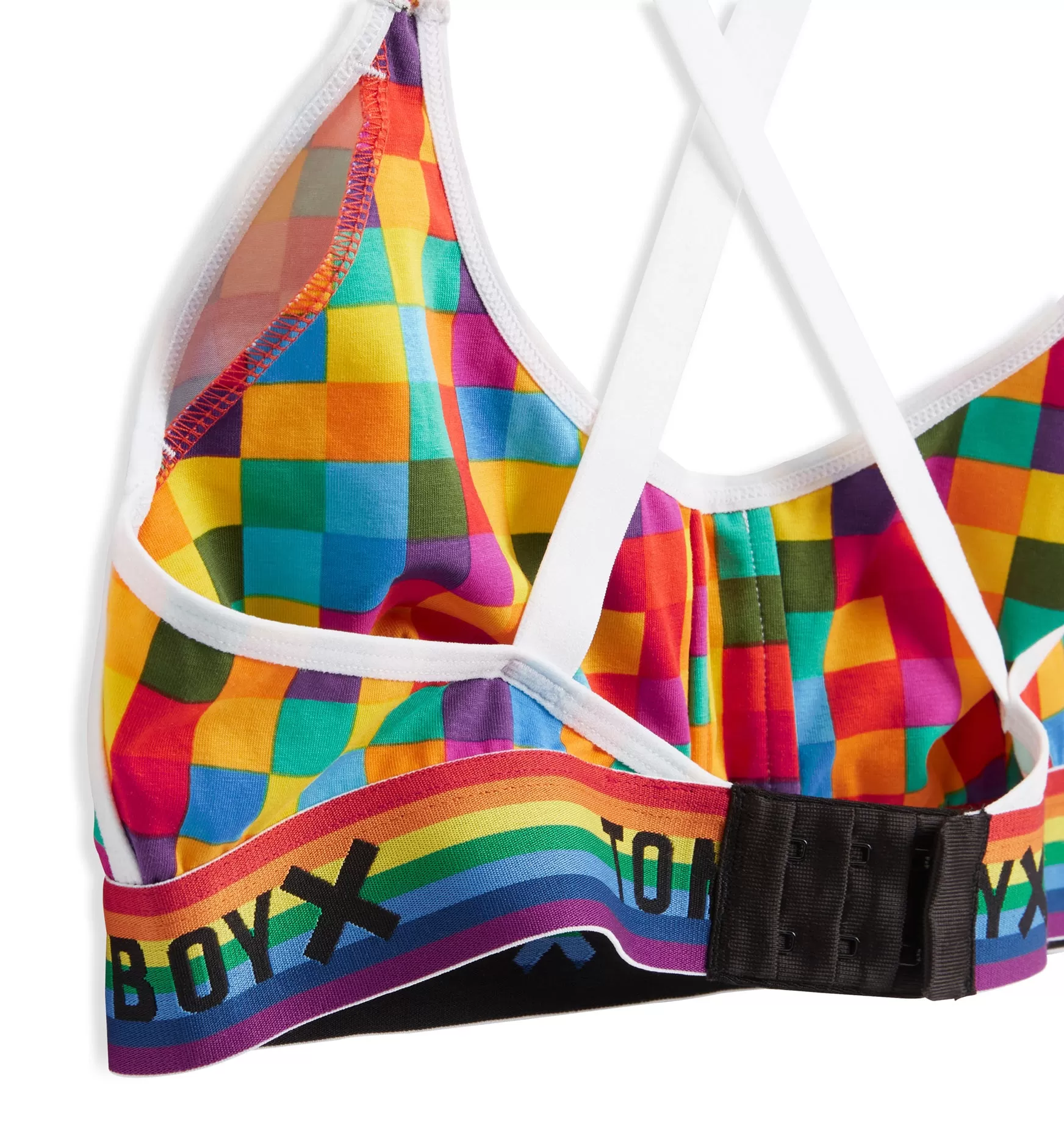 Prism Scoop Bralette LC - Rainbow Squared Print