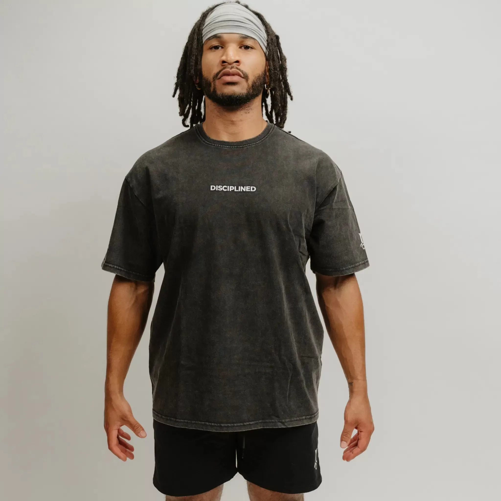 "DISCIPLINED" OVERSIZED ACID WASH TEE