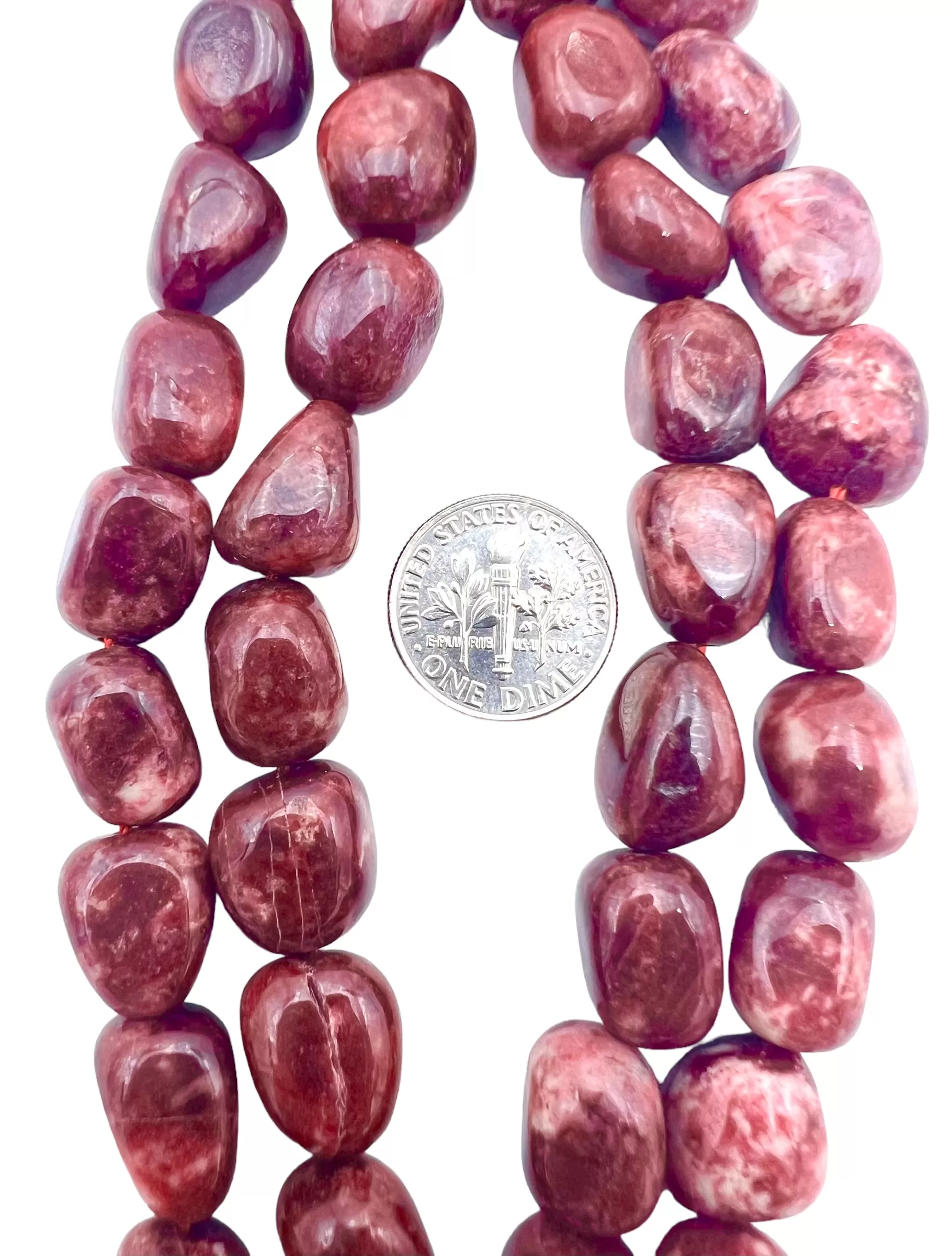 RARE Natural Thulite (Norway) Chucky Nugget Beads (16 inch Strand)