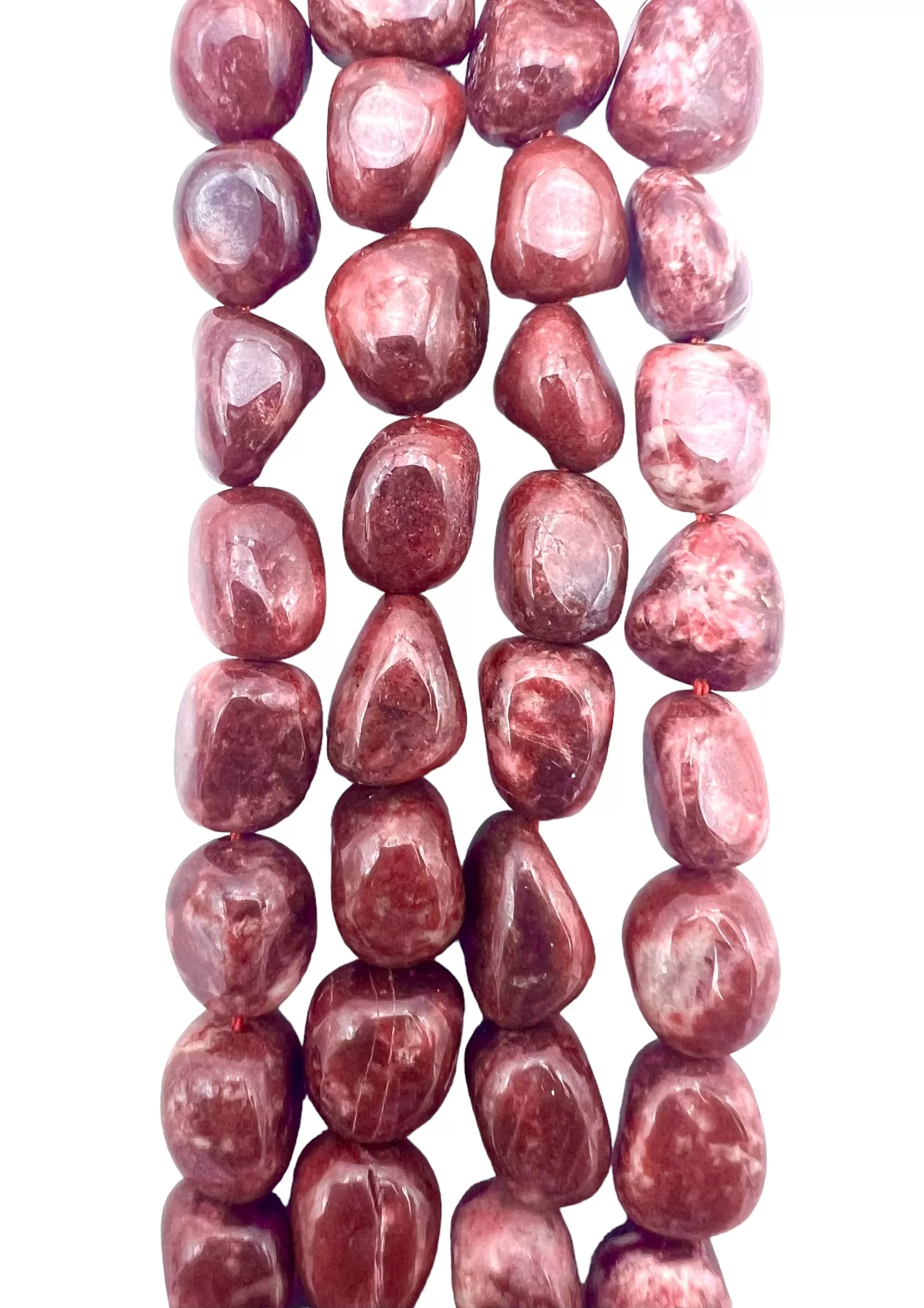 RARE Natural Thulite (Norway) Chucky Nugget Beads (16 inch Strand)