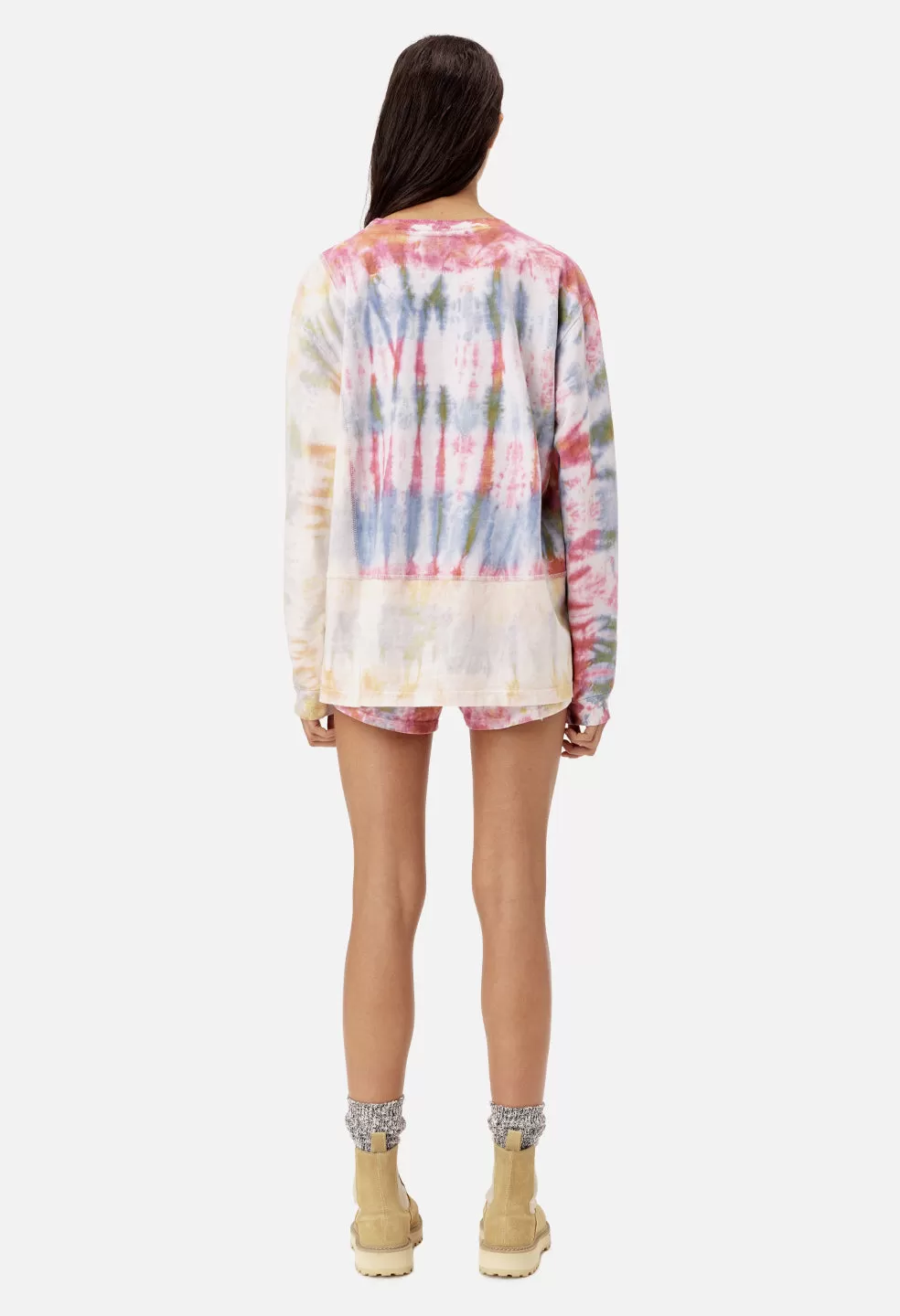 Reconstructed LS Tie Dye Tee / Pink Multi