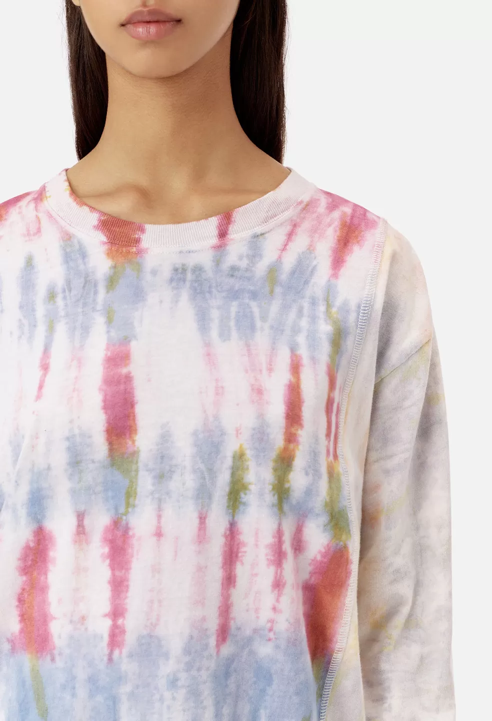 Reconstructed LS Tie Dye Tee / Pink Multi