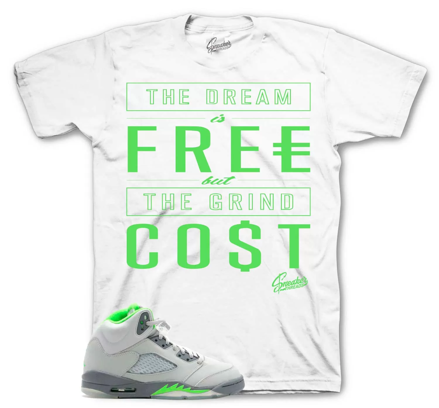 Retro 5 Green Bean Shirt - Cost -White