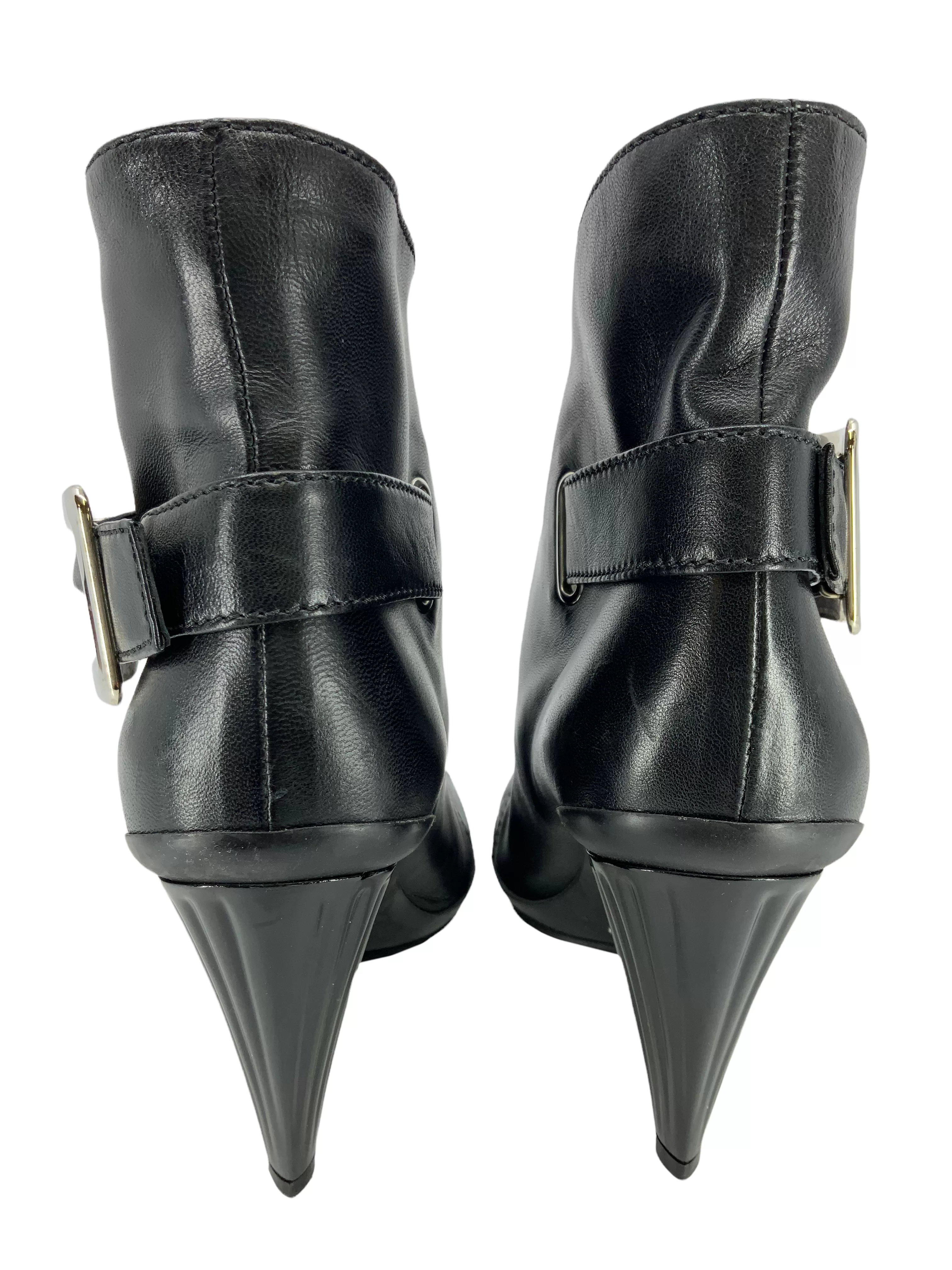 Roger Vivier Lambskin Leather Buckle Booties Size 7