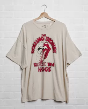 Rolling Stones Rock Em Hogs Off White Oversized Tee