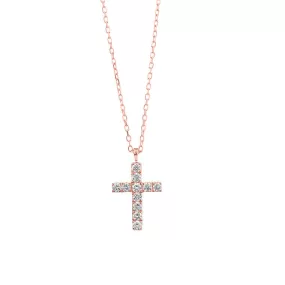 Rose Gold Diamond Cross Pendant