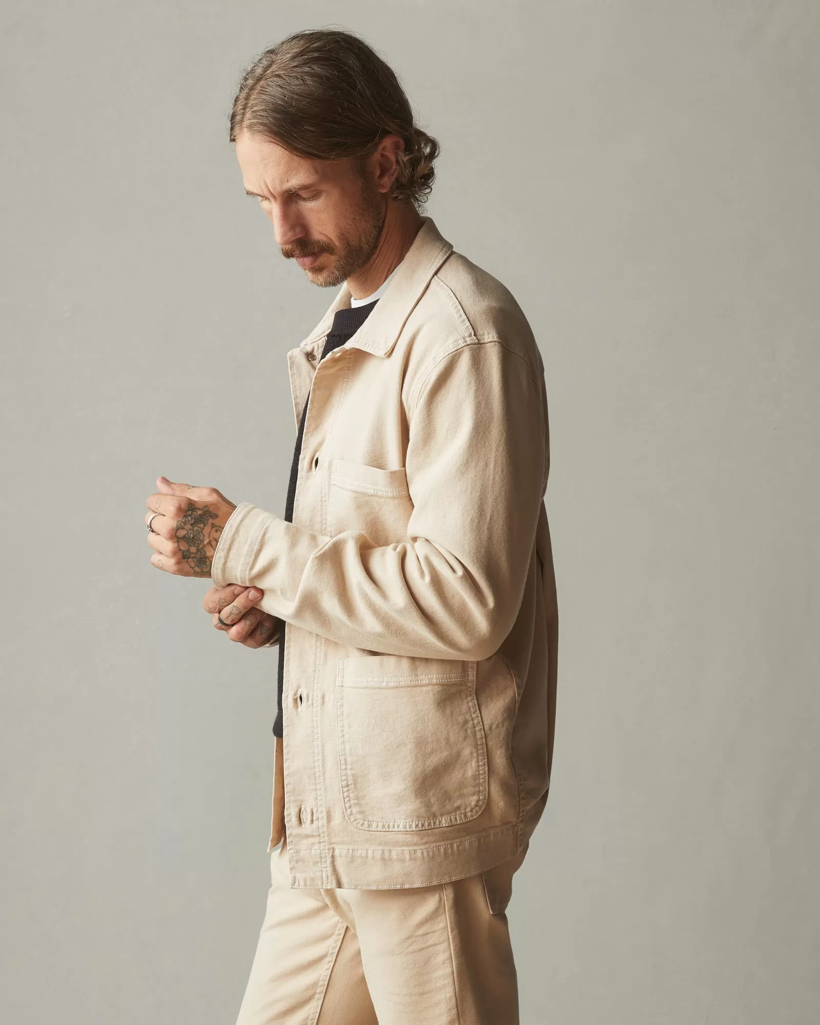 Roughneck Chore Jacket - Contrast Stitch - Toasted Sesame