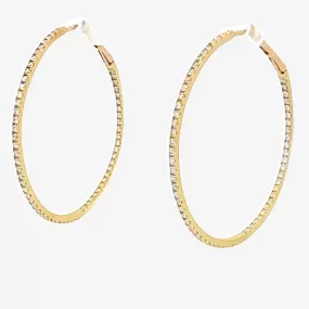 Round 1.5 Whisper Thin 1.20CT Hoop Earrings