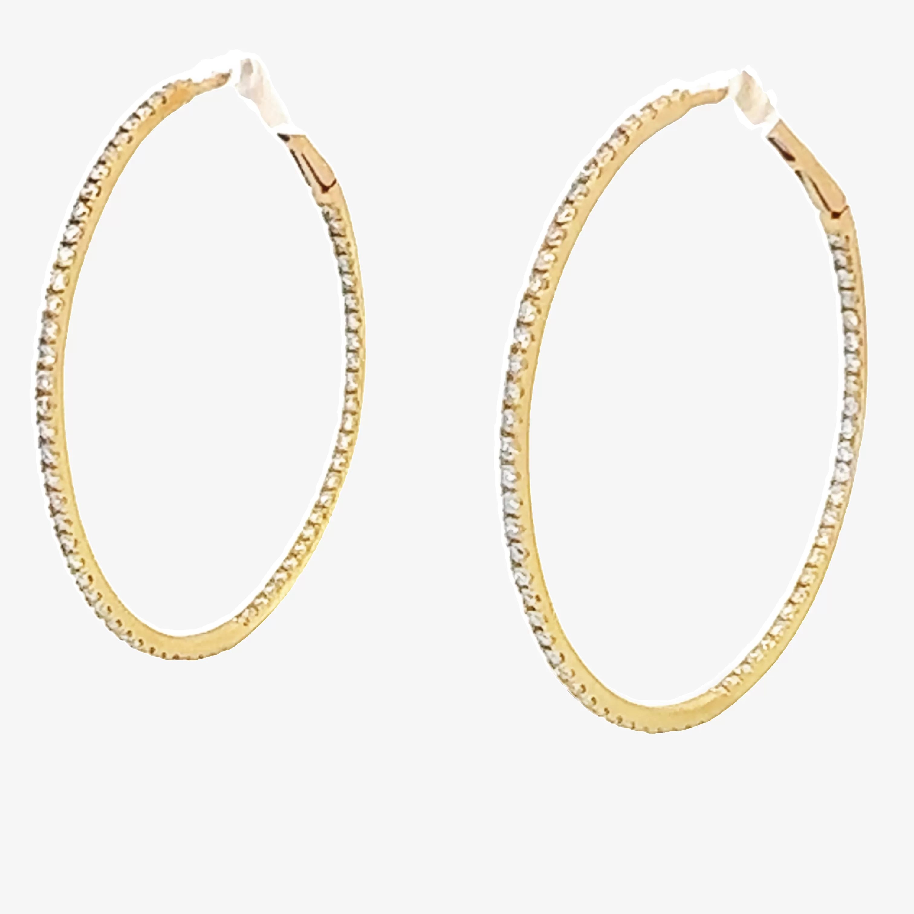 Round 1.5 Whisper Thin 1.20CT Hoop Earrings