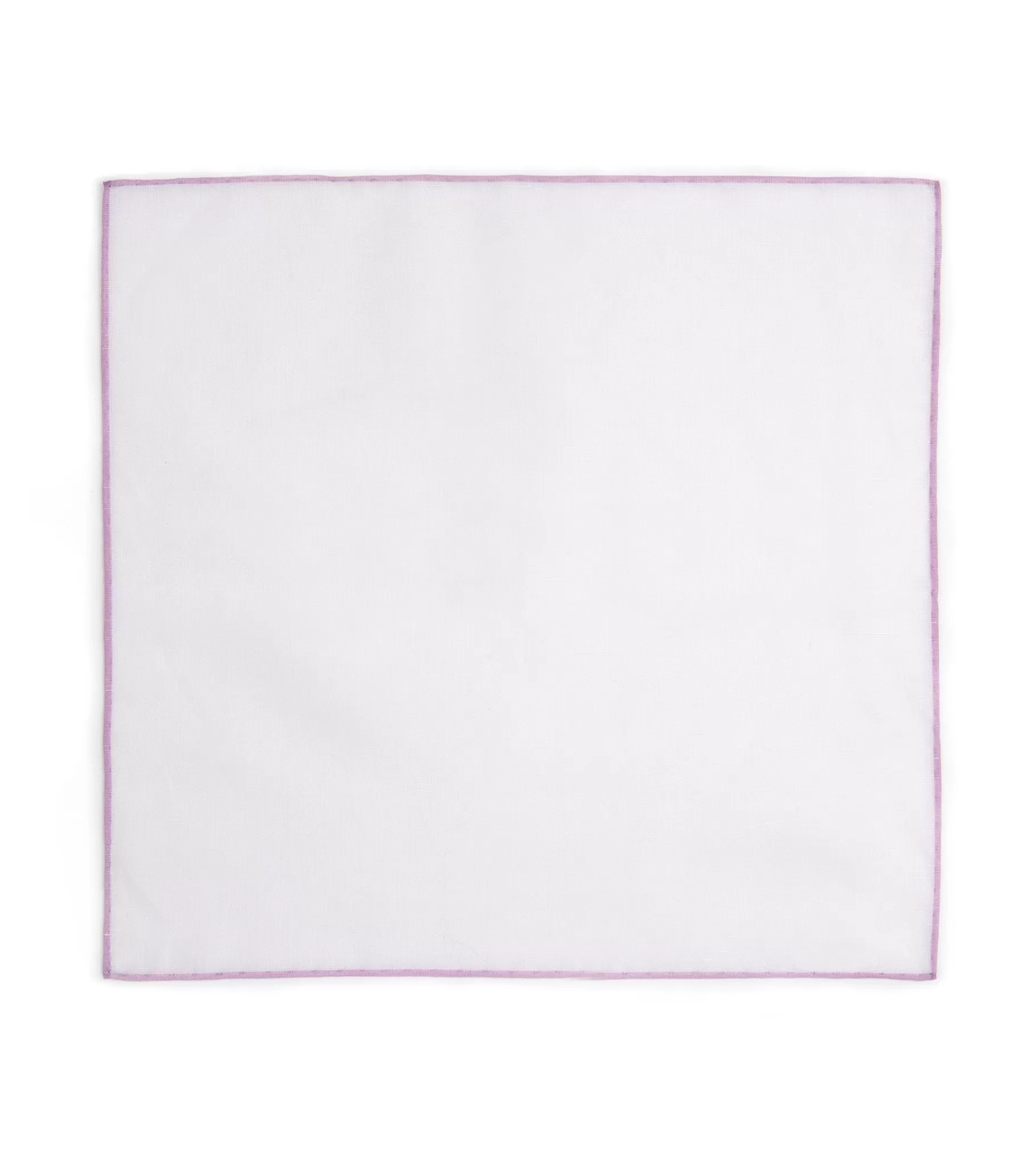 Simonnot-Godard Piped Pocket Square: White/Pink