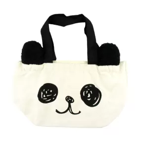 Small Panda Bear Face Shaped Fabric Lunch Tote Bag | DOTOLY