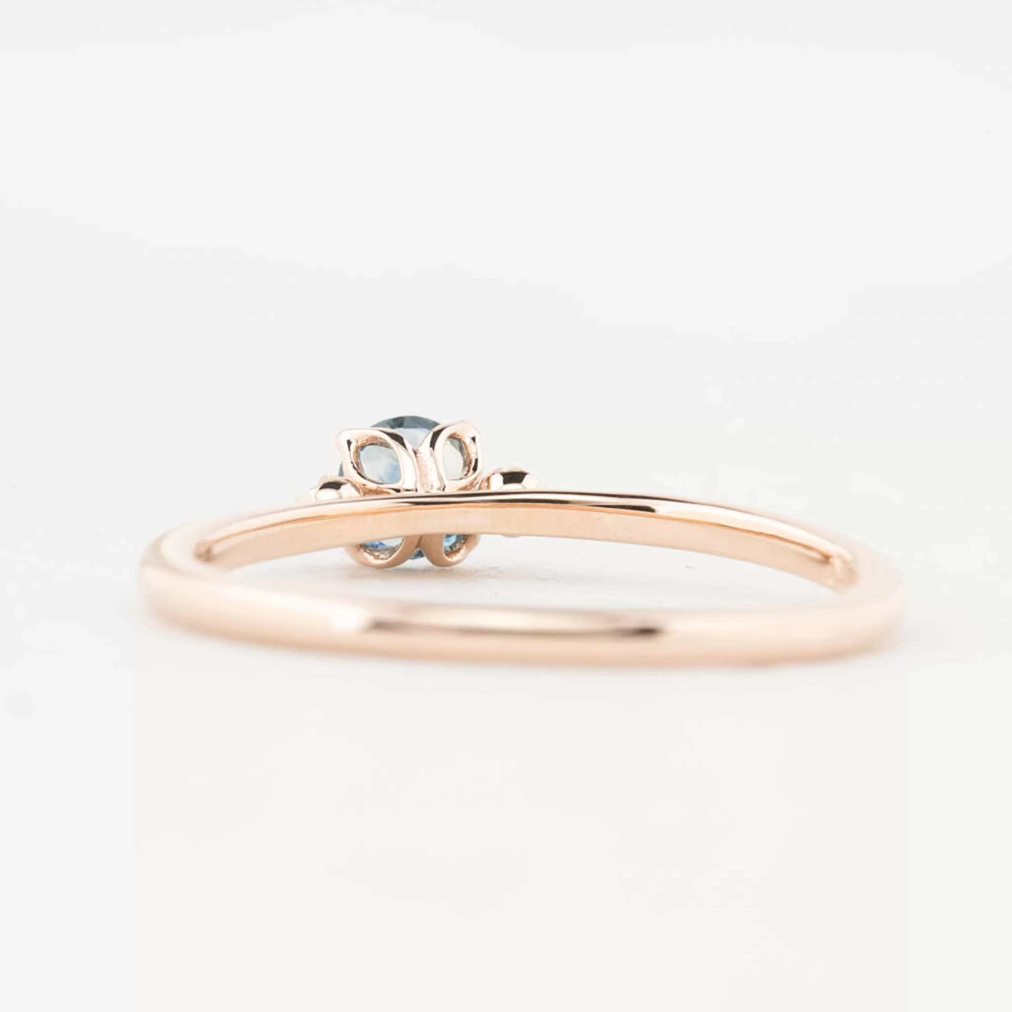 Sofia Ring 4mm 0.30ct Blue Round Montana Sapphire, 14K Rose Gold