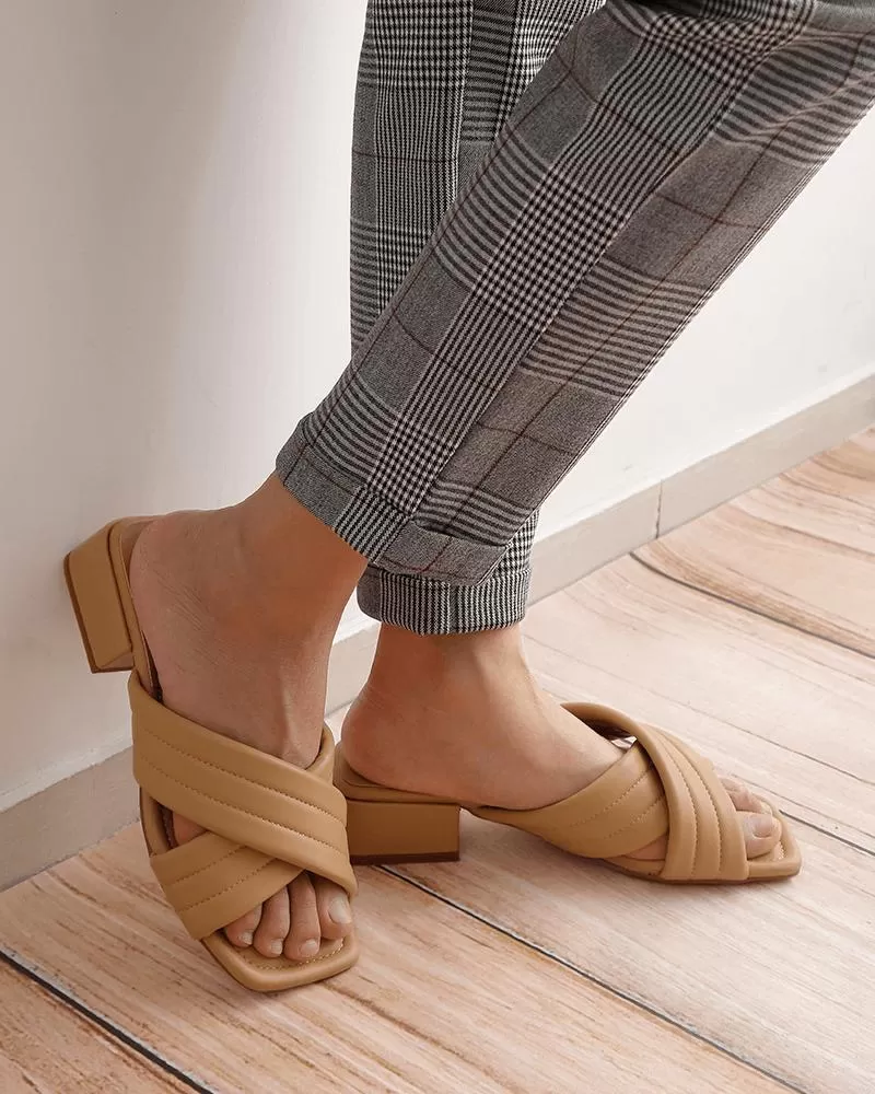 Solid Color Slip On Sandals