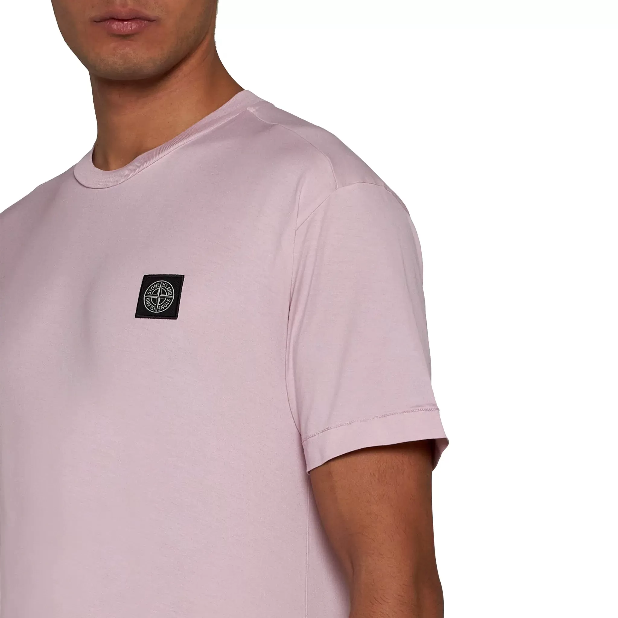 Stone Island Patch Logo Pink T Shirt