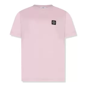 Stone Island Patch Logo Pink T Shirt