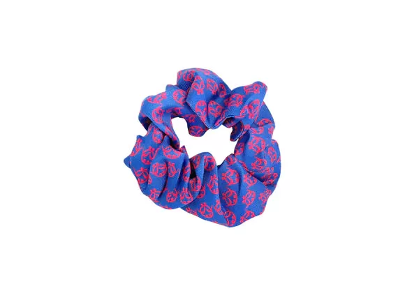 Ti Koro Nko Agyina Silk Scrunchie - Blue/Red