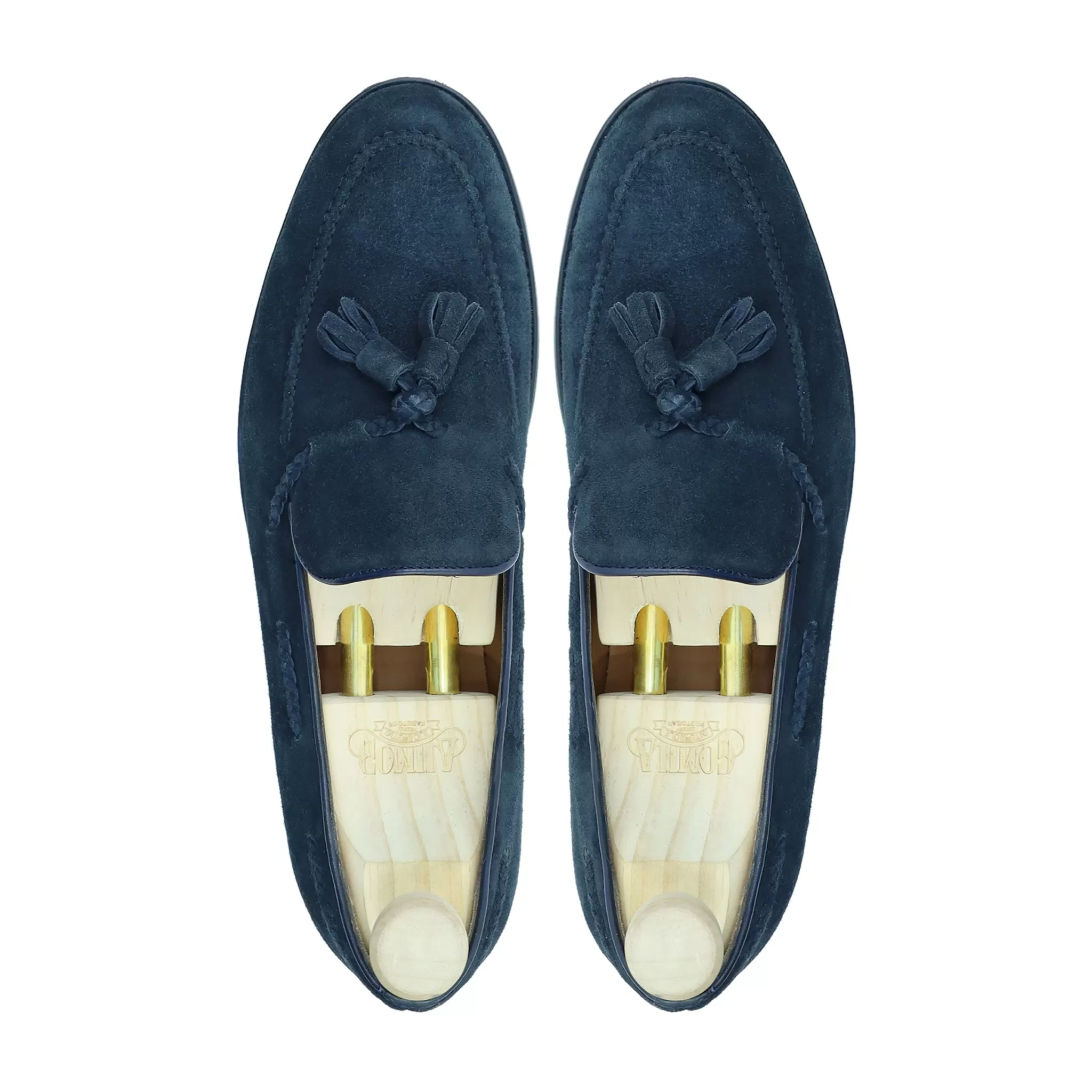 Timore - Men's Blue Kid Suede Loafer