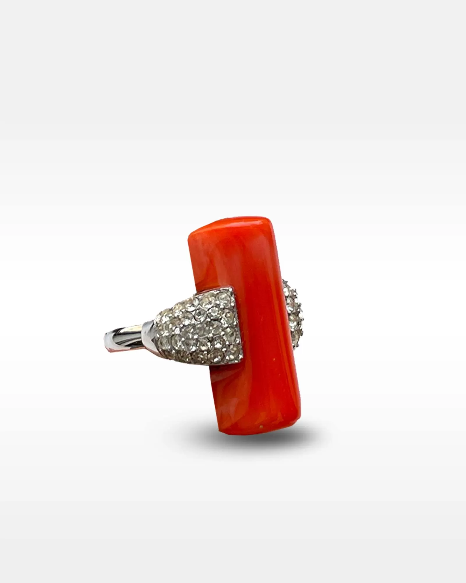 Trifari Faux-Coral Ring