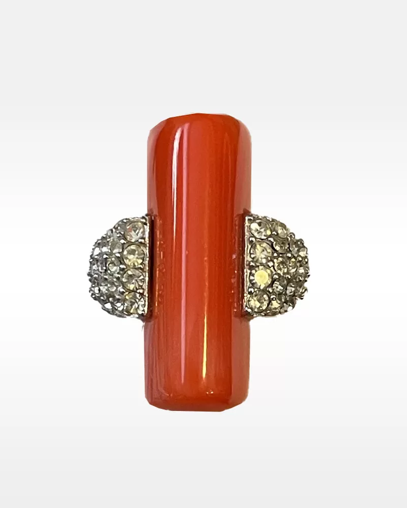 Trifari Faux-Coral Ring