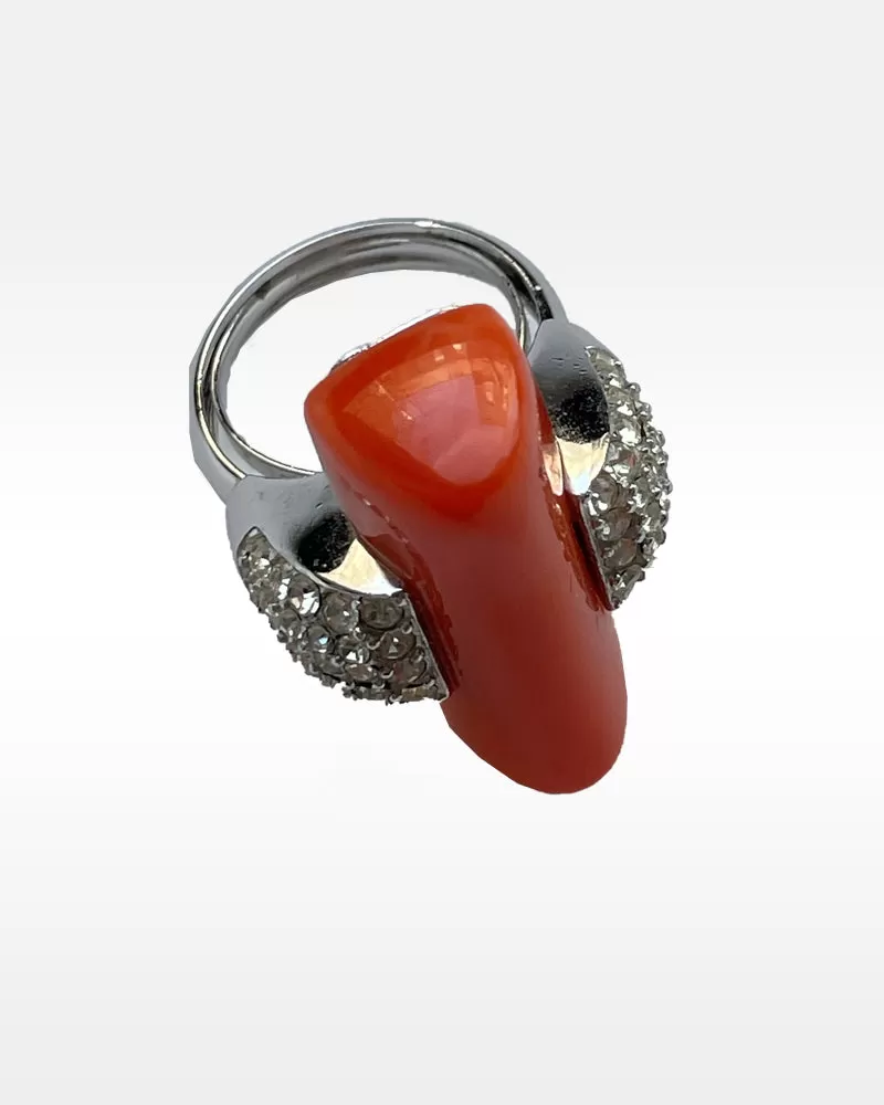 Trifari Faux-Coral Ring